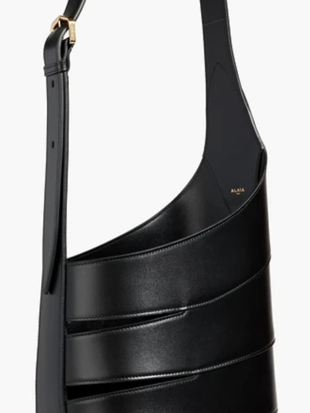 Alaia Designer Calf Leather Purse Black Womens Leather Bucket Shoulder Bag Italy - Picture 7 of 9
